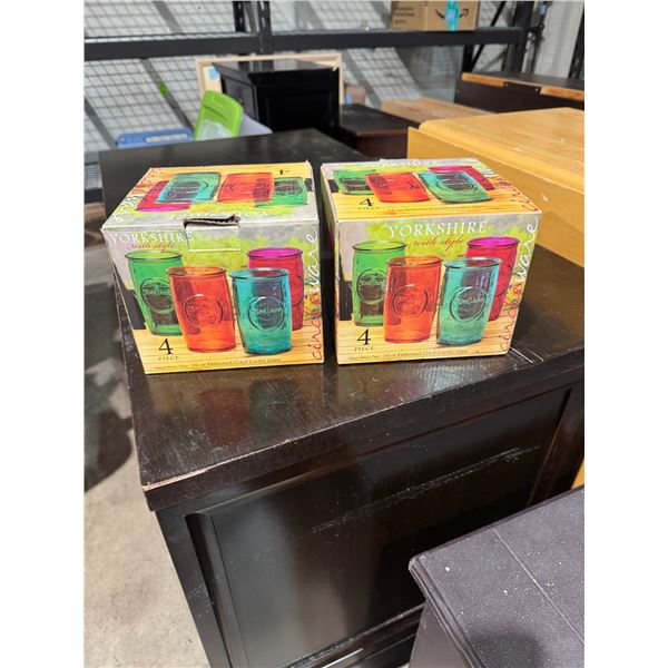 16 ounce embossed color cooler glasses