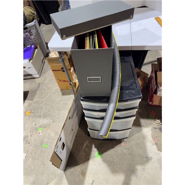 Rolling storage drawers file box hanging file folder, case and other items