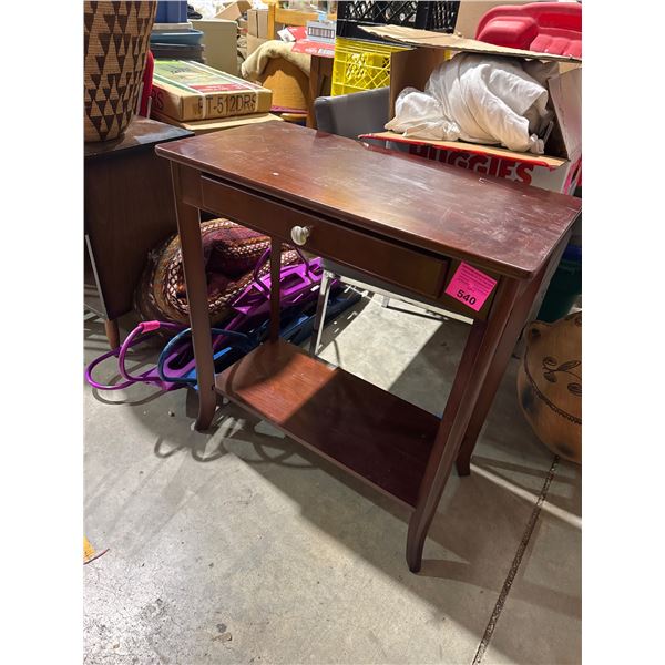 Side table with drawer measures 26" x 13" x 28"