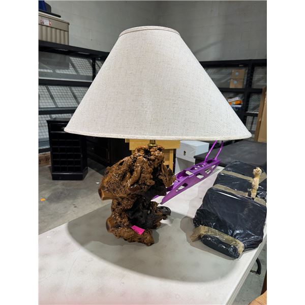 Burl wood lamp