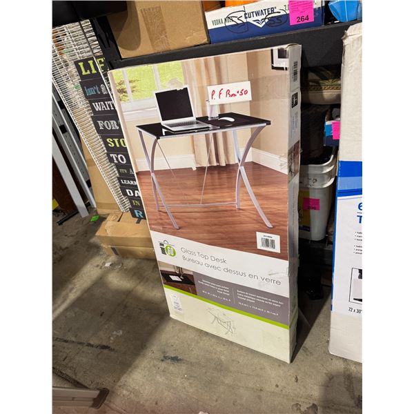 New glass top desk