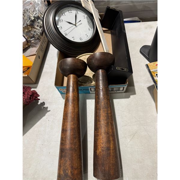 Clock home, decor, shelf, candle holders