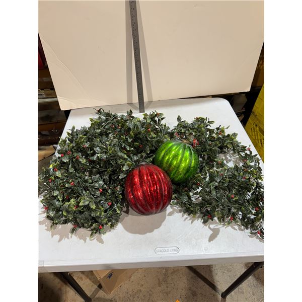 Christmas greens and ornaments