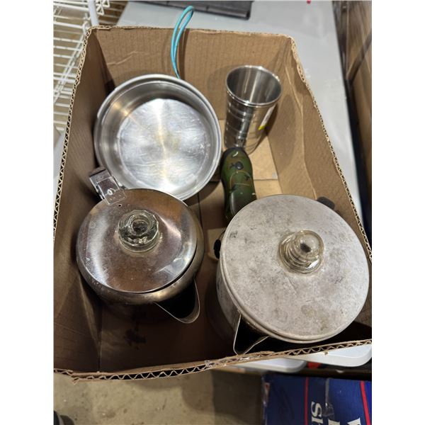 Percolators, camping, pot, wind, and go flashlight, etc.