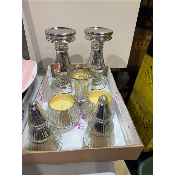 Candle holders tree, decor, and balsamic cedar candle candles