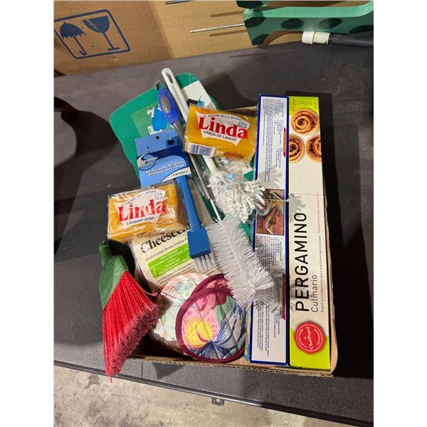 Laundry soap, parchment paper, and other household items