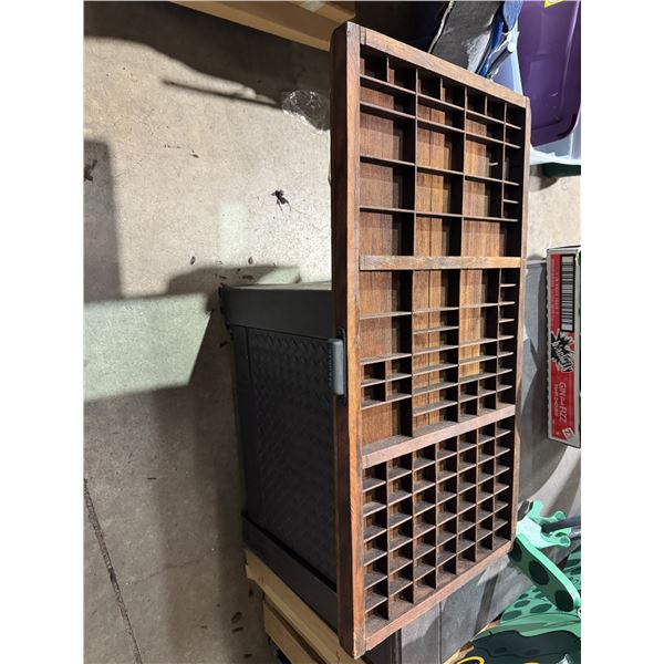 Antique wood printers tray 32 1/4" x 16 1/2"