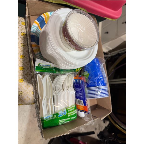 Disposable plates, cutlery, and cups