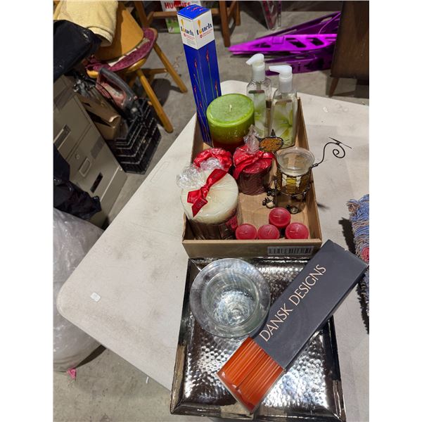 Candles, hand soap matches