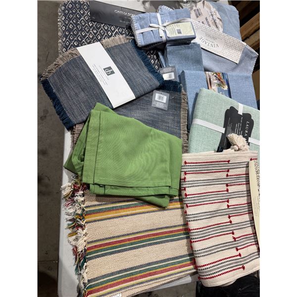 Table cloths, table, runners, and other items