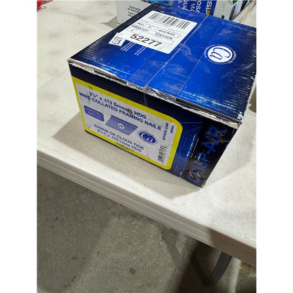 Two and three8" x .113 smooth HTG wire, collated framing nails
