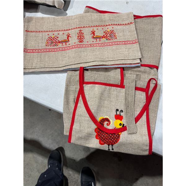Apron and table runner