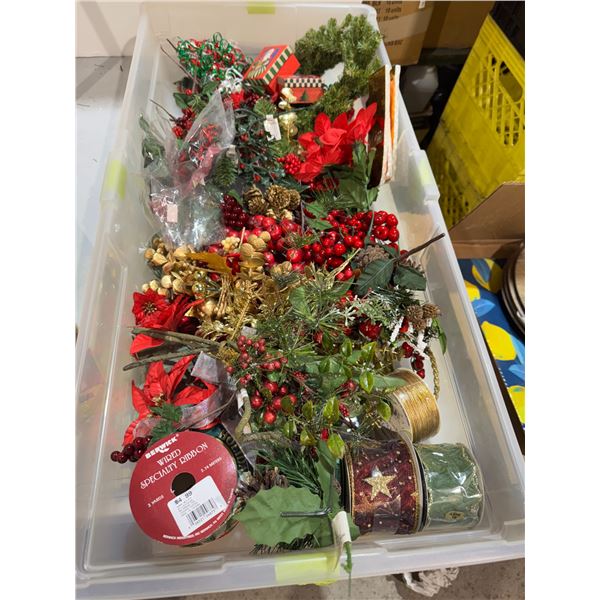 Christmas ribbon and crafting items