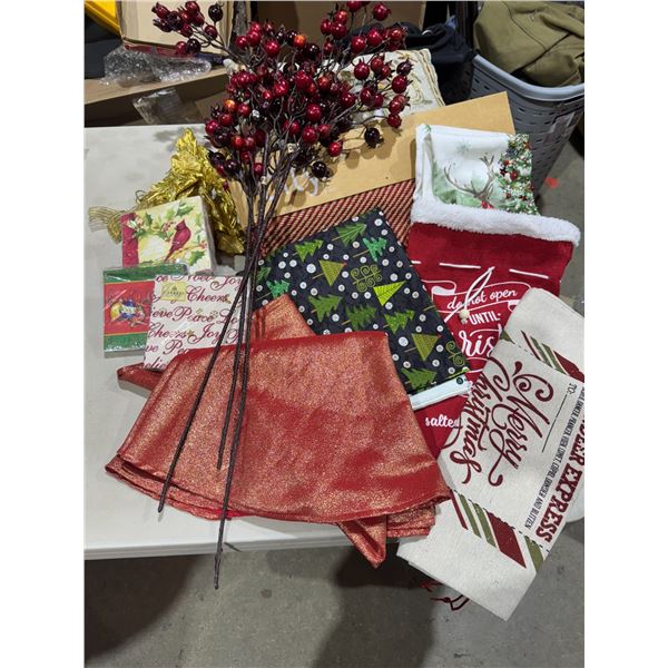 Gift bags and other Christmas items, napkins, etc.