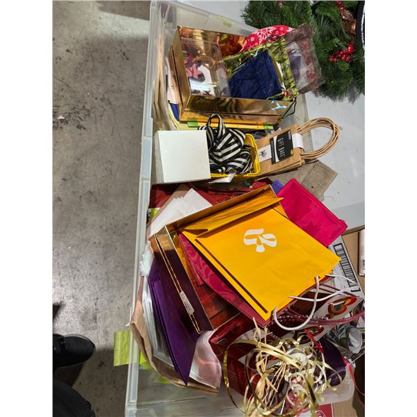 Assorted bags and tissue paper