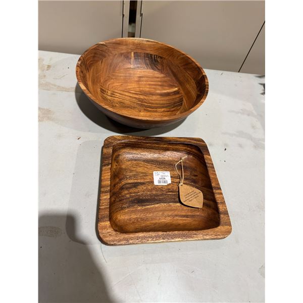 Wood bowl and dish