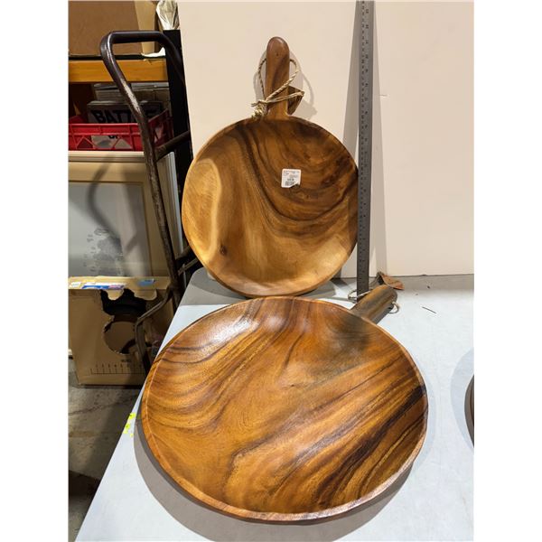 Wood serving trays