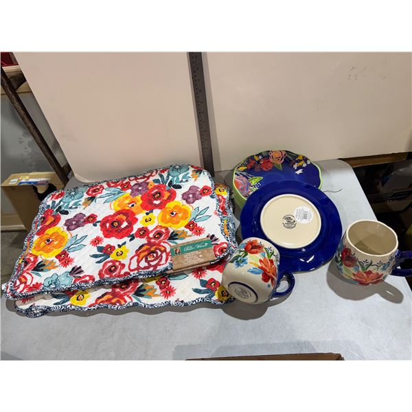 Pioneer woman, placemats, and dishes