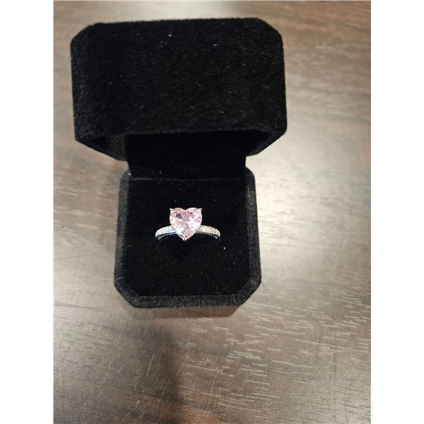 4.0ct Heart cut simulated diamond chanel ring size 8.5