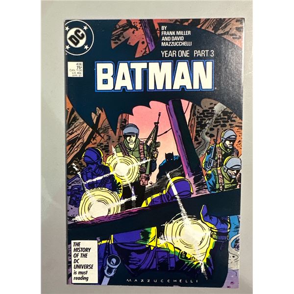 Batman #406 (1987) DC Comics - Year One Part 3 - Miller & Mazzucchelli
