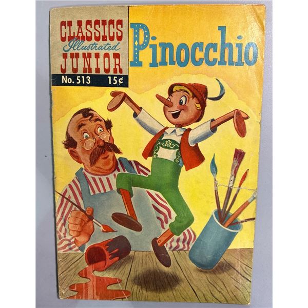 1954 Classics Illustrated JUNIOR No. 513 Pinocchio 15Â¢ Comic Book