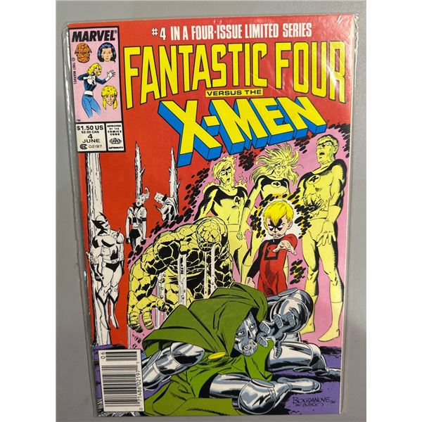 Fantastic Four vs X-Men #4 (1987) & Lazer Tag Official Game Handbook Lot