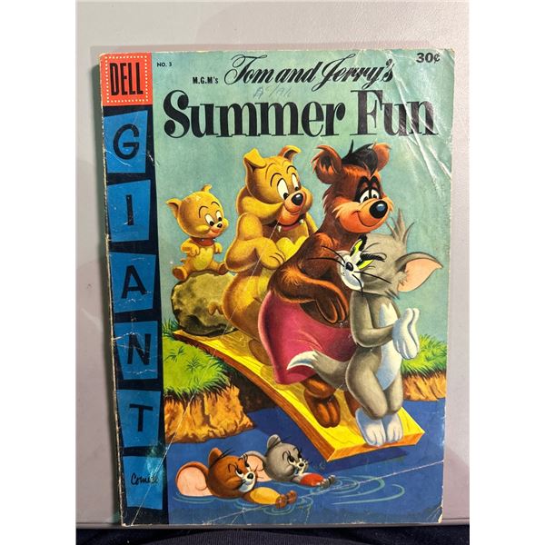 1956 Dell Giant M-G-M's Tom and Jerry's Summer Fun No. 3 Comic Book