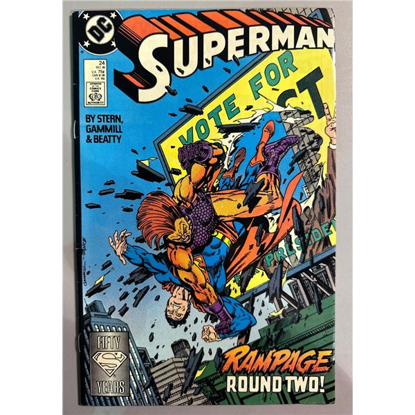 Superman Vol. 2 #24 (DC, 1988) Rampage Round Two! Copper Age