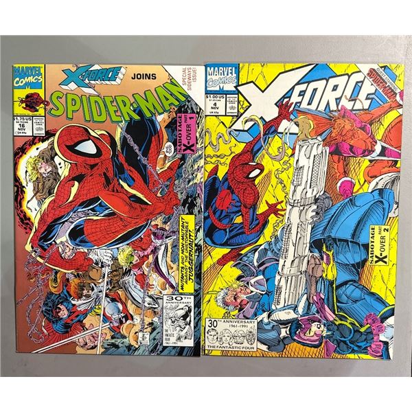 X-Force #4 & #16 Comic Lot (1991, 1992) Marvel Spider-Man Juggernaut