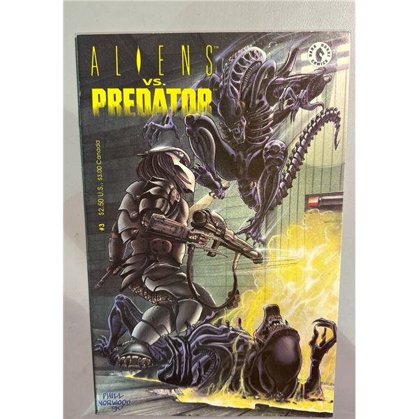 1990 Aliens vs. Predator #3 Dark Horse Comic Book - Phill Norwood