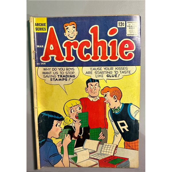 Archie Comics #144 (Mar 1964) Silver Age - 'Kisses Taste Like Glue'