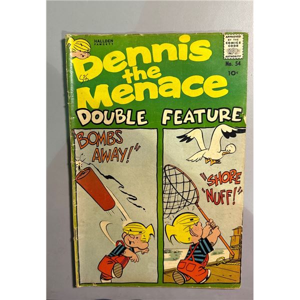 Dennis The Menace Double Feature #54 Comic Book (Hallden Fawcett, 1961)