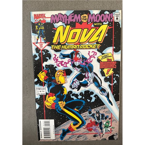 Nova #12 (Marvel, 1994) Direct Edition - Mayhem on the Moon! Guest Inhumans