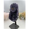 Image 3 : 9 X 4 INCH  HIGH GRADE URUGYAN AMETHYST CLUSTER ON METAL STAND