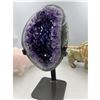 Image 3 : 10 X 4.7 INCH  AMETHYST CRYSTAL ON STAND BEAUTIFUL PIECE DARK COLOURS