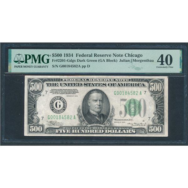1934 $500 Chicago FRN PMG 40