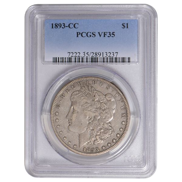 1893-CC $1 Morgan Silver Dollar PCGS VF35