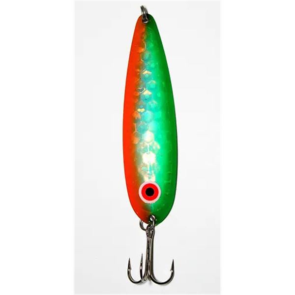 Great Lakes Spoons Silver/Trolling Series  Green & Orange UV 3-7/8"