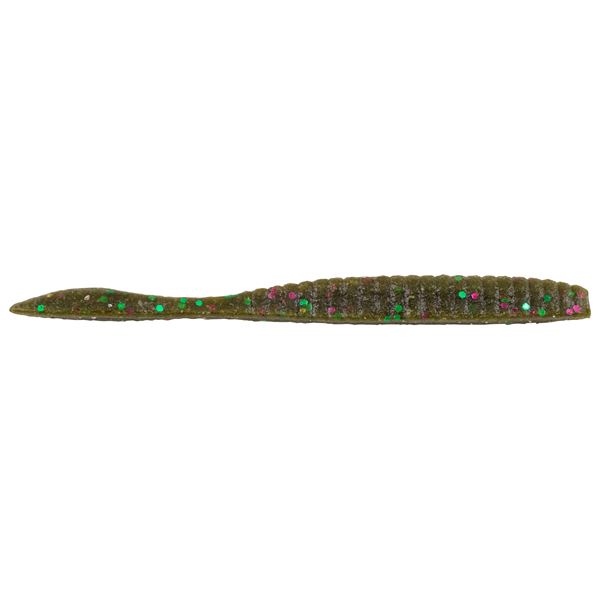 Berkley Powerbait Max Scent Flat Worm Green Pumpkin Party 3.6"