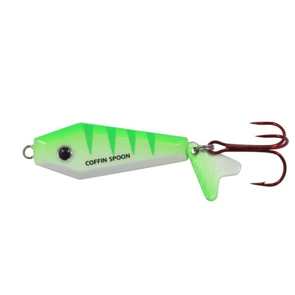 Northland Buck-Shot Coffin Spoon UV Glo Perch 1/8 oz
