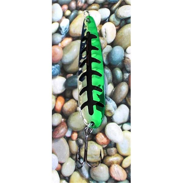 Great Lakes Spoons Silver/Trolling Series  Green Ladderback 3-7/8"