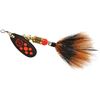 Image 1 : Mepps Black Fury Dressed Spinner Fluorescent Red Dot Size 2 (1/6oz)