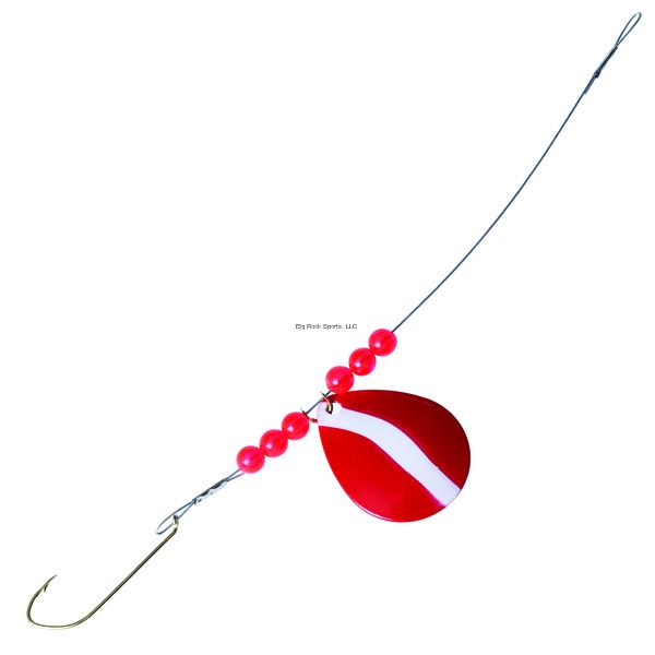 Eagle Claw QLPRRW-1/0 Lazer Pike Spin Rig, Size 1/0 Hook, Red/ White