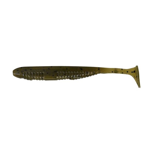 Yamamoto YAM-SSSWIM37-8-297 3.7" Shad Shape Swimmer / 8 Pack / Green Pumpkin/Black Flake