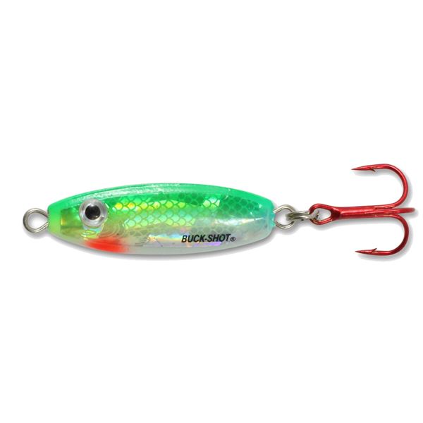 Northland Buck Shot Rattle Spoon Super Glo Perch 3/8oz