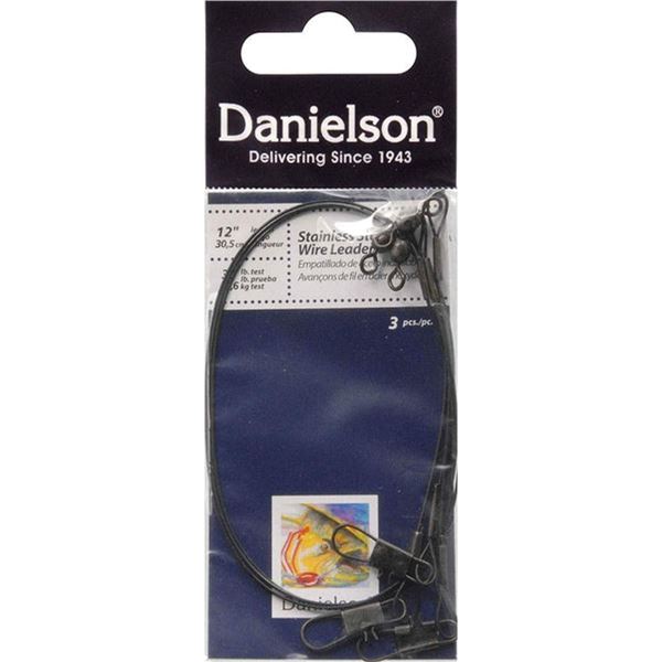 Danielson WLBB3012 Ball Bearing Wire Leader 30 Lb Test 12" 3pk