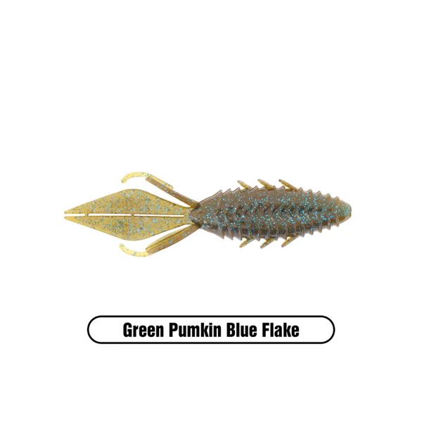 X Zone Lures Pro Series Adrenaline Bug  Green Pumpkin Blue Flake 3.5"