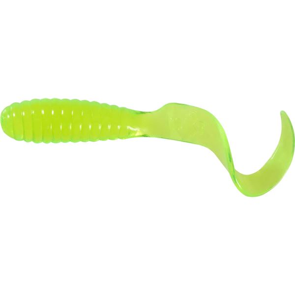 Mister Twister 2" Teenie Curly Tail 25 Pack Chartreuse