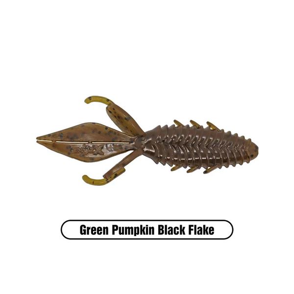 X Zone Lures Pro Series Adrenaline Bug  Green Pumpkin Black Flake 3.5"