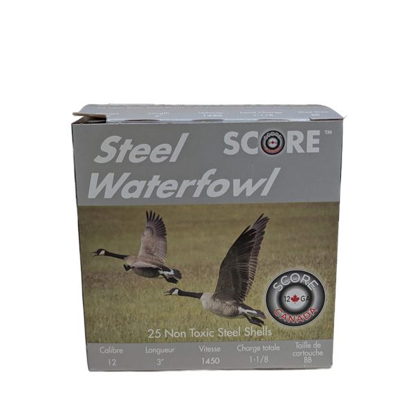 Score Steel Waterfowl 12 Gauge 3" 1 1/8 oz #BB (250 Rounds)